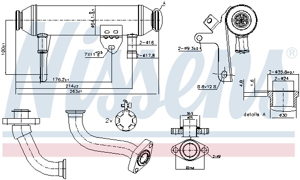 989283 NISSENS Cooler, exhaust gas recirculation for ALFA ROMEO,FIAT,LANCIA