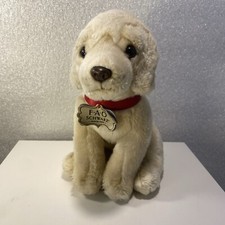 FAO Schwarz Golden Retriever Lab Puppy Plush Red Collar Stuffed Animal 10"
