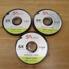 Scientific Anglers Absolute Trout Tippet 100M Guide Spools - 3 6X- LOT 