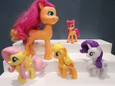 Lot of 5 My Little Pony vinyl FIGURES sunny starscout Apple jack Rarity Unicorn