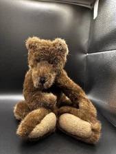Vtg Dark Brown Collectible Bear Jointed Plush Stuffed Animal 14" No Tags EUC