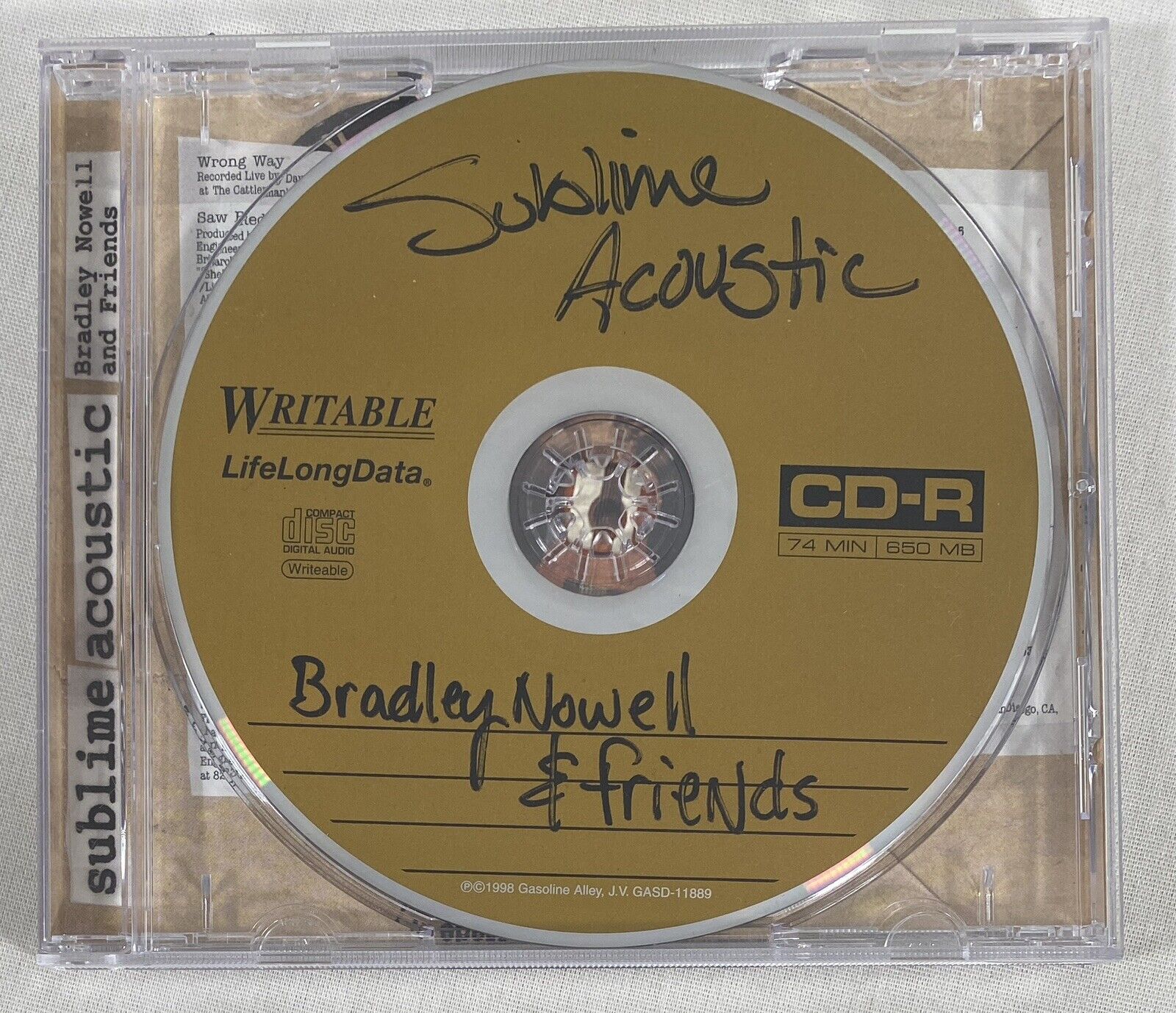 Sublime Acoustic Bradley Nowell & Friends  CD 1998  Gasoline Alley
