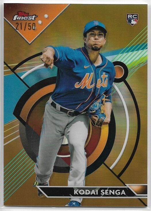 2023 Topps Finest Kodai Senga #74 Rookie Gold Refractor #'d /50 New York Mets