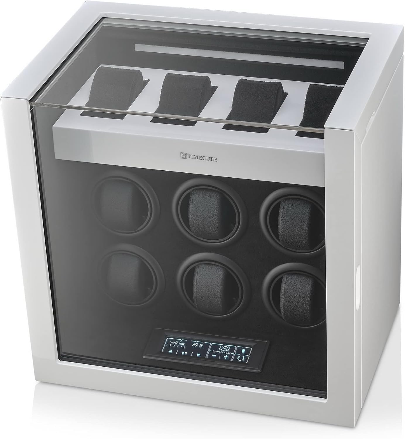 6 Watch Winder with Interior Light and 4 Watch Storage Slots