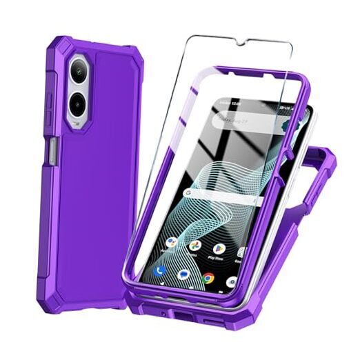 for Phone Case/AT&T Verge Case with Tempered Glass Screen Cricket