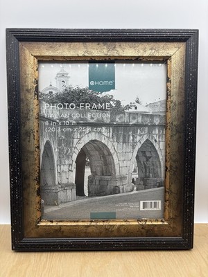 Target Home 8 x 10 Free Standing or Wall Mounted Photo Frame Brushed Black Gold