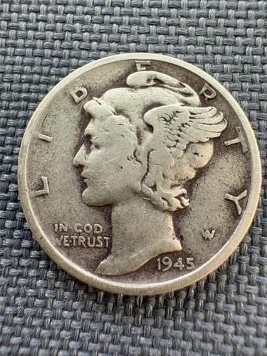 1945 Mercury Dime | 90% Silver | Exact Coin Shown | Good Condition | COA | #351