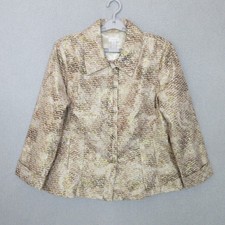Chico's Metallic Jacquard Jacket Blazer Women's Size 2 US L Lined Classic