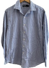 Polo Ralph Lauren Button Down Shirt Men  s Large Blue White Cotton Classic Fit
