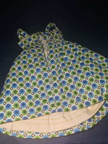 BARBIE abito blu verde festa VTG FATTO IN CASA MODA BAMBOLA VESTITI cinturino estivo - Foto 6 di 7