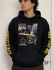 Ghost Face Scream Hoodie Black Graphic Pullover "Ghostface" Sleeve Print Size L