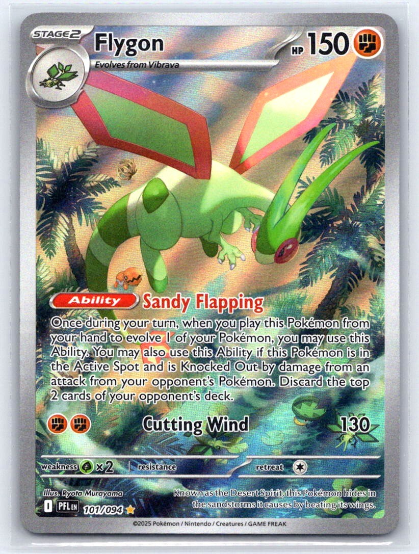 Flygon 101/094 Illustration Rare Phantasmal Flames Pokemon Holo Near Mint