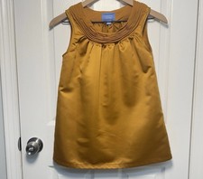 Simply Vera Vera Wang Women’s Sleeveless Tank Blouse Size 8 Copper Gold Orange