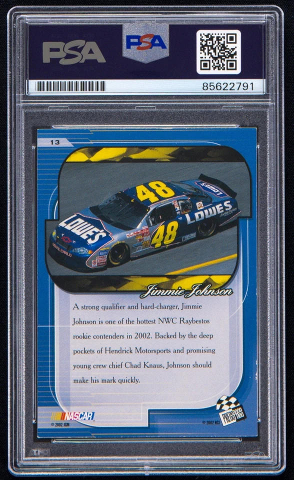 Jimmie Johnson Signed 2002 Press Pass Premium Card #13 (PSA) NASCAR Racing Auto - Image 2 of 2