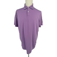 RLX Ralph Lauren Mens Purple Golf Polo Shirt Spring Mill Logo Size L Preppy