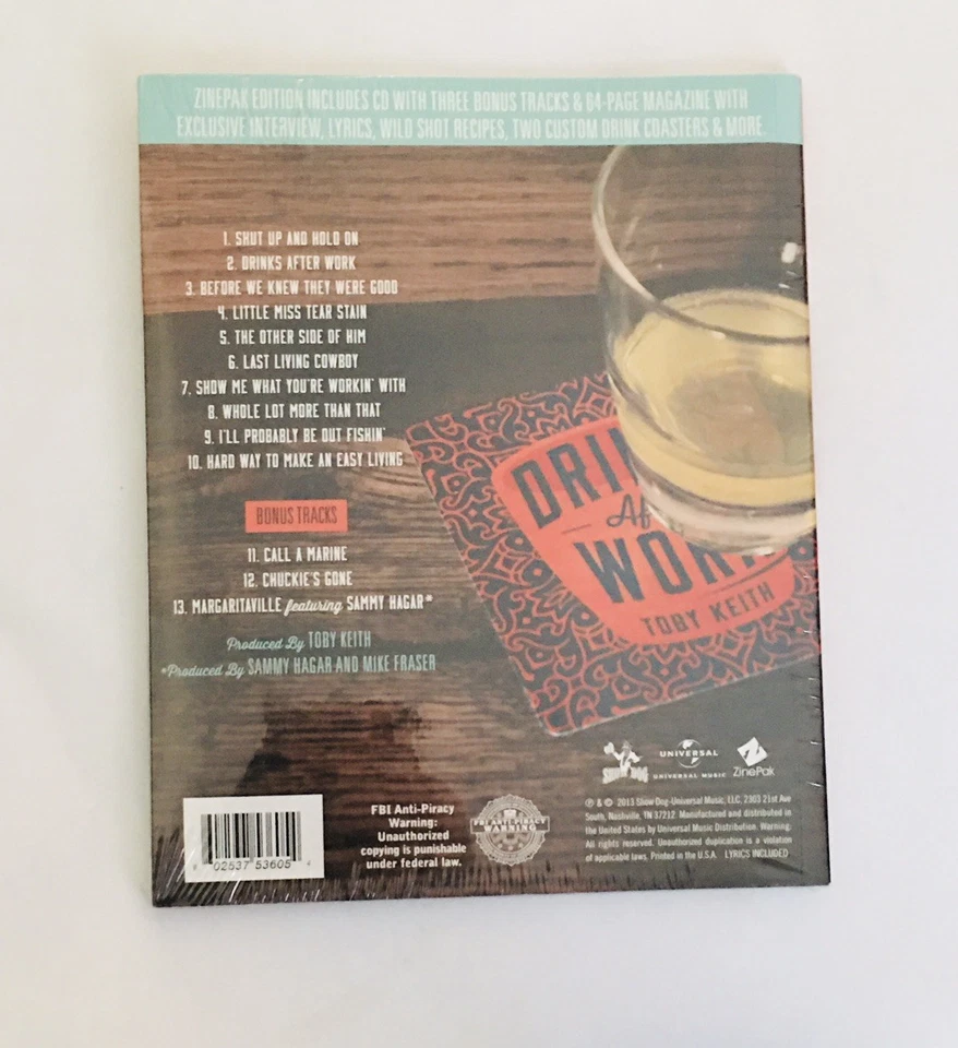 Toby Keith Drinks After Work Deluxe CD Zinepak Edition 3 Bonus Tracks Sealed - Image 2 of 3