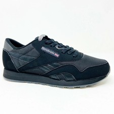 Reebok Classics Nylon PF Triple Black Mens Athletic Lifestyle Sneakers BD5407