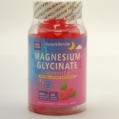 Magnesium Glycinate Gummies 400mg-Sugar Free Vegan Gummies for Adults & Kids 60