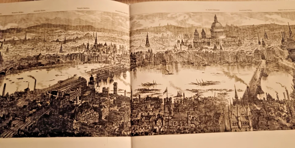 VIEW OF LONDON IN 1890  Reproduction cloth panoramic view in slip-case - Image 4 of 4