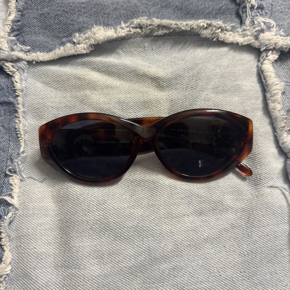 Gucci Designer Sunglasses Men GG 2195/S Tortoise Brown Used Made in Italy - Image 2 of 4