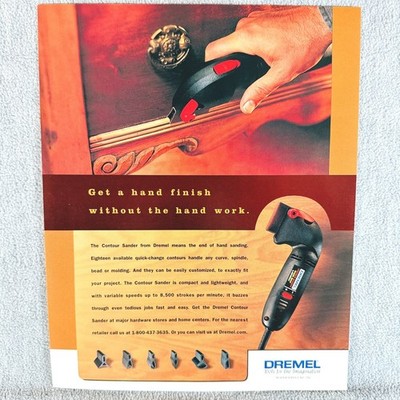 Dremel Contour Sander Vintage Magazine Print Ad Power Tool Woodworking DIY