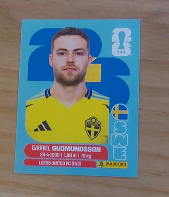 Panini World Cup 2026 Sticker SWE 4 Gabriel Gudmundsson Porträt Leeds United FC