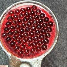 Do Ray Cataphote 260 Red Glass Reflector License Plate Topper Vintage Original .