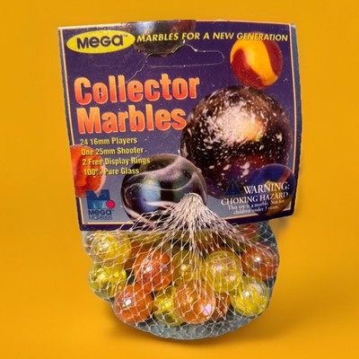 STARBURST Collector Series Net Bag Glass Mega Marbles Vacor 1 Shooter 24 Players