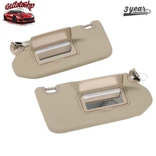 Pair LH&RH Sun Visor For 13-18 Nissan Pathfinder /2014-17 Infiniti QX60 W/Lamp
