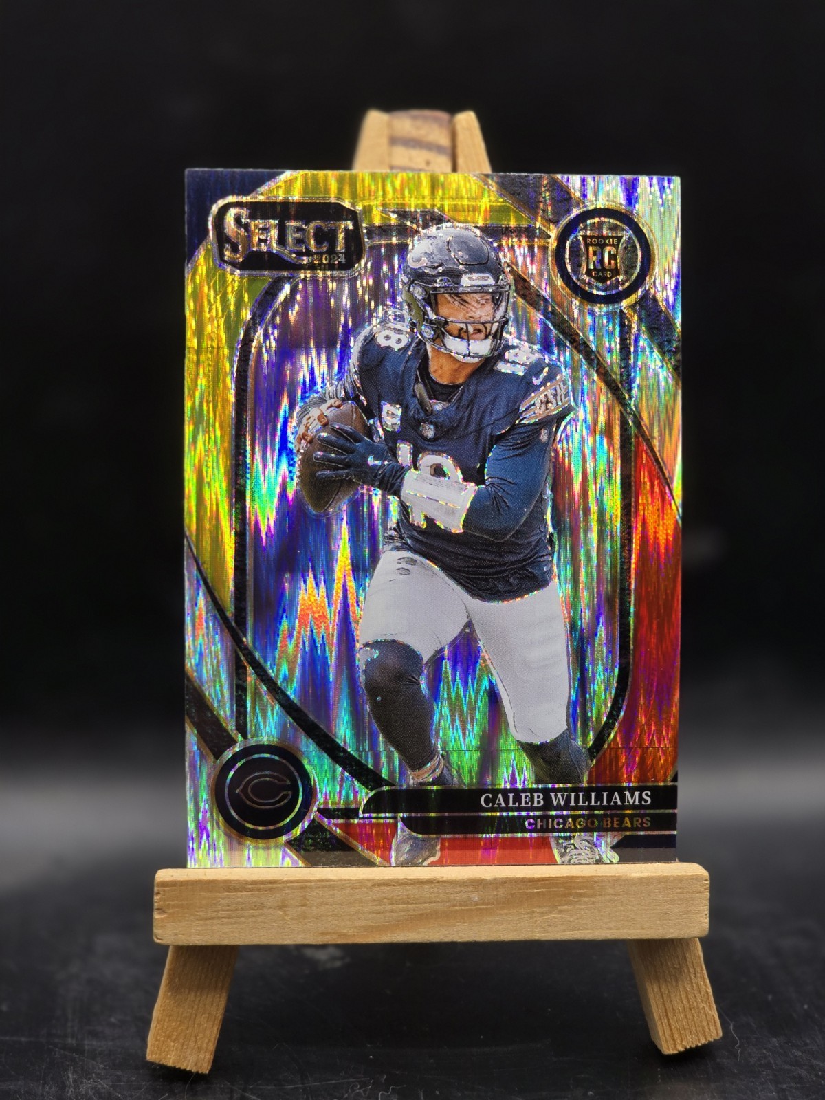 2024 Panini Select - Club Level Caleb Williams #216 Red & Yellow Shock Prizm (RC