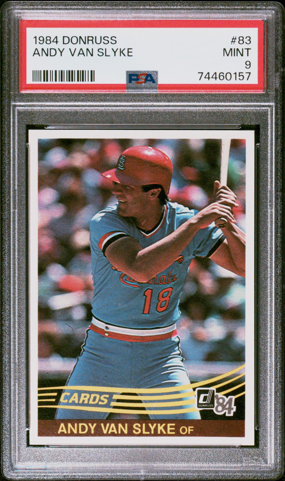 1984 DONRUSS #83 ANDY VAN SLYKE ROOKIE RC PSA 9