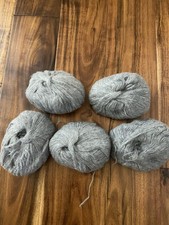 5 Skeins Mohair Yarn Grey Mix 120g 293