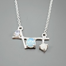 Handmade Natural Opal Necklace 925 Sterling Silver 17"/N27242