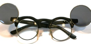 VINTAGE BAKELITE SUNBURST SUNGLASSES HINGED SHADES CLEAR NO POWER LENSES