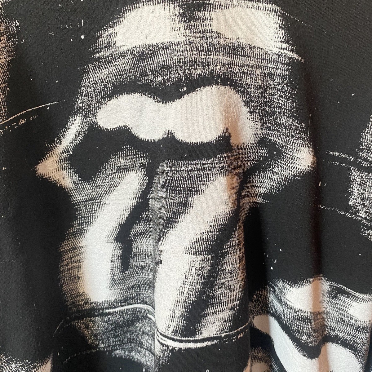 The Rolling Stones Pull & Bear Hoodie Paint Black Tongue Pullover Large View 4