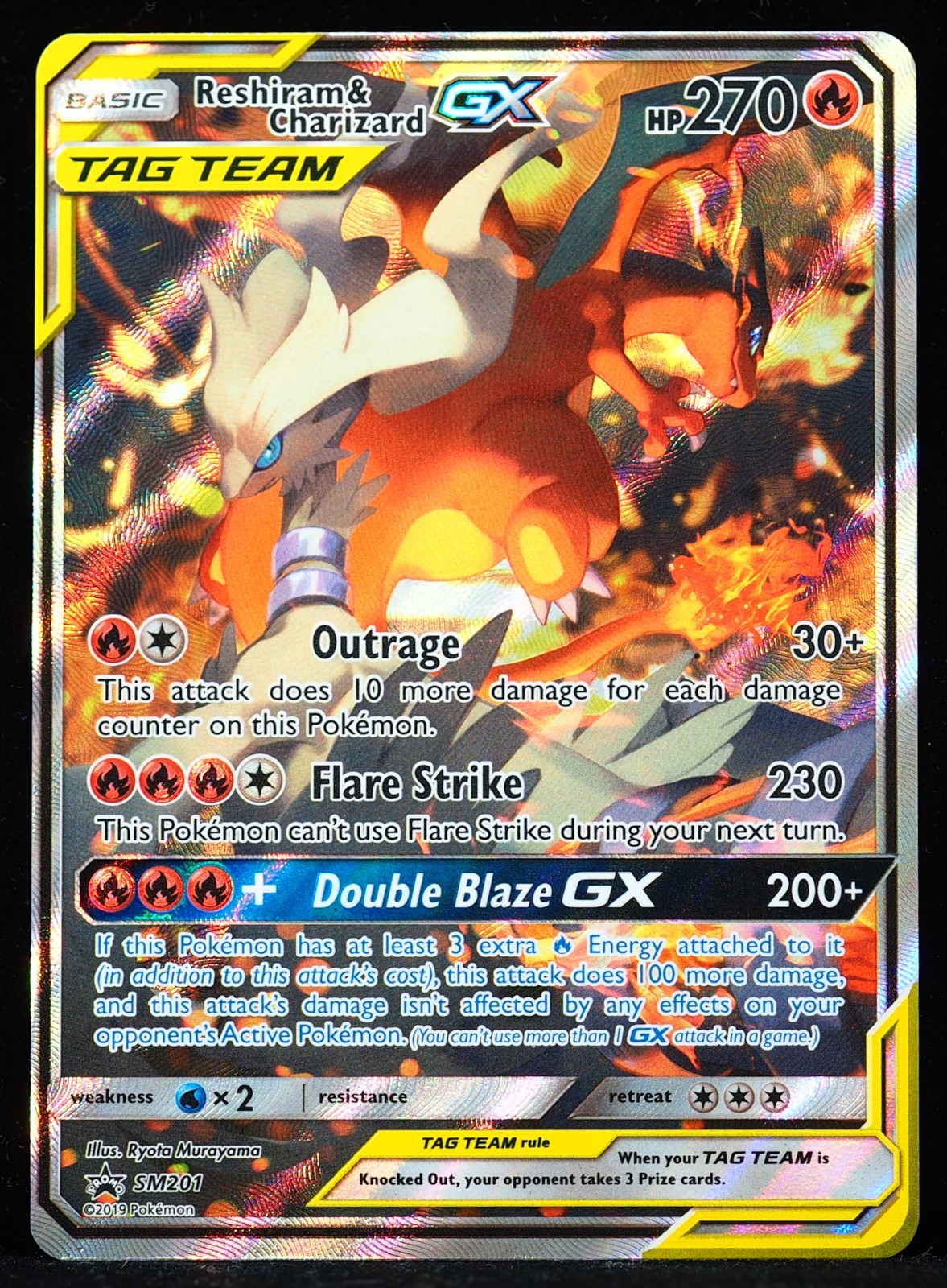 Reshiram & Charizard GX #SM201 NM/M Pokemon Card