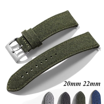 #ad Sailcloth Watch Strap 20mm 22mm for Seiko Quick Release Watchband Waterproof $13.99