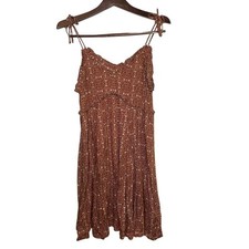 Patrons of peace Babydoll Floral Dress Fall Brown Flowy Hippie Forest Fairy Mini