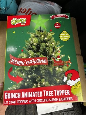Grinch Sleigh Animated Christmas Tree Topper by Mr. Christmas