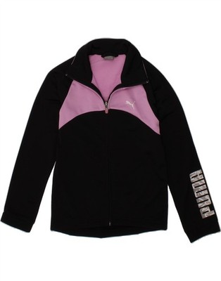 Puma Mädchen Grafik Trainingsanzug Oberteil Jacke 7-8 Jahre schwarz Colourblock AN14