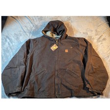 Vtg NWT Carhartt J141 DKB Sandstone Sherpa Lined Sierra Jacket 4XL Duck Canvas