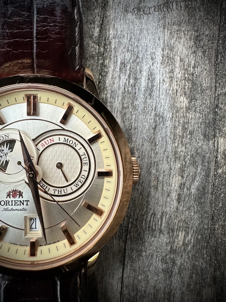 ORIENT SUN/MOON AUTOMATIC  21 Jewels Mans Japan Mechanical Watch  - Image 2 of 4