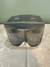 Vintage Libbey Hearthside Floral Expressions Double Old Fashion 4 Piece Set NOS