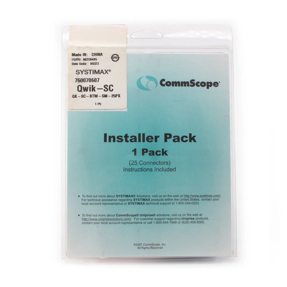 COMMSCOPE QK-SC-BTW-SM-25PK FIBER OPTIC CONNECTOR, SC SM 900UM (25-PACK) - Image 4 of 4