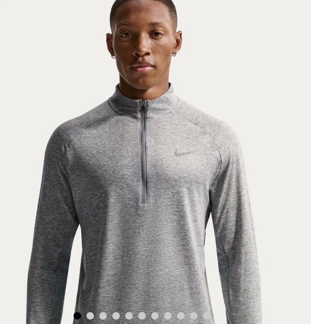 Nike Stride Men's Dri-FIT 1/4-Zip Running Top Smoke Grey HV2180-084 XXL