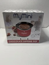My Mini Red Chocolate Dipping Pot With Lid Fondue & 4 Forks 20 oz Ceramic Pot