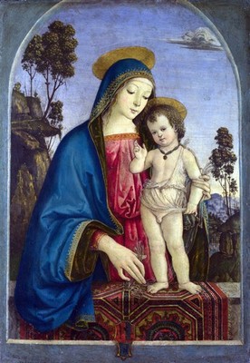 Pinturicchio die Jungfrau und das Kind Kunstdruck Poster Wanddeko Schlafzimmer Zuhause Featu