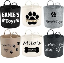 Personalised Pet Toys Basket Dog Toys Storage Cat Toys Basket Day Care Stuff Bag