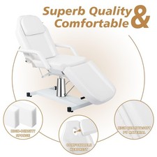 Height Adjustable Hydraulic Massage Table Salon Tattoo Beauty Bed Facial Spa Bed