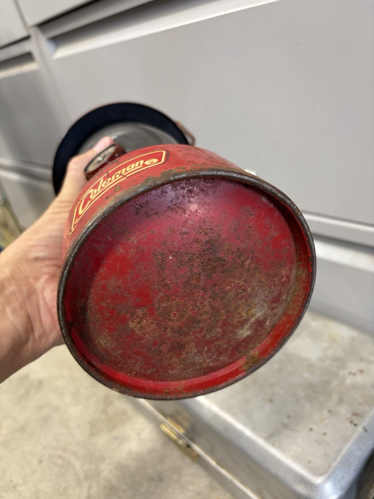 Pyrex Metal VINTAGE RED COLEMAN MODEL 200A LANTERN W/ RED PYREX COLEMAN GLOBE LOGO ...